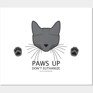 Paws Up (Grey Tabby) Posters and Art